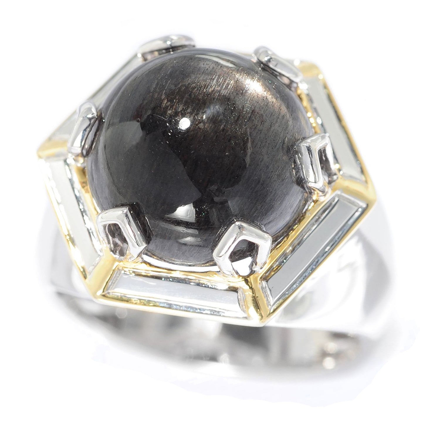 Gems en Vogue Sunstone Polished Hexagon Ring