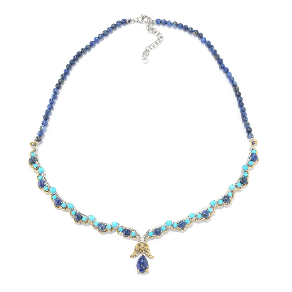 Short Tusk Enamel Lapis Inlay Necklace -Diasporan Voyage