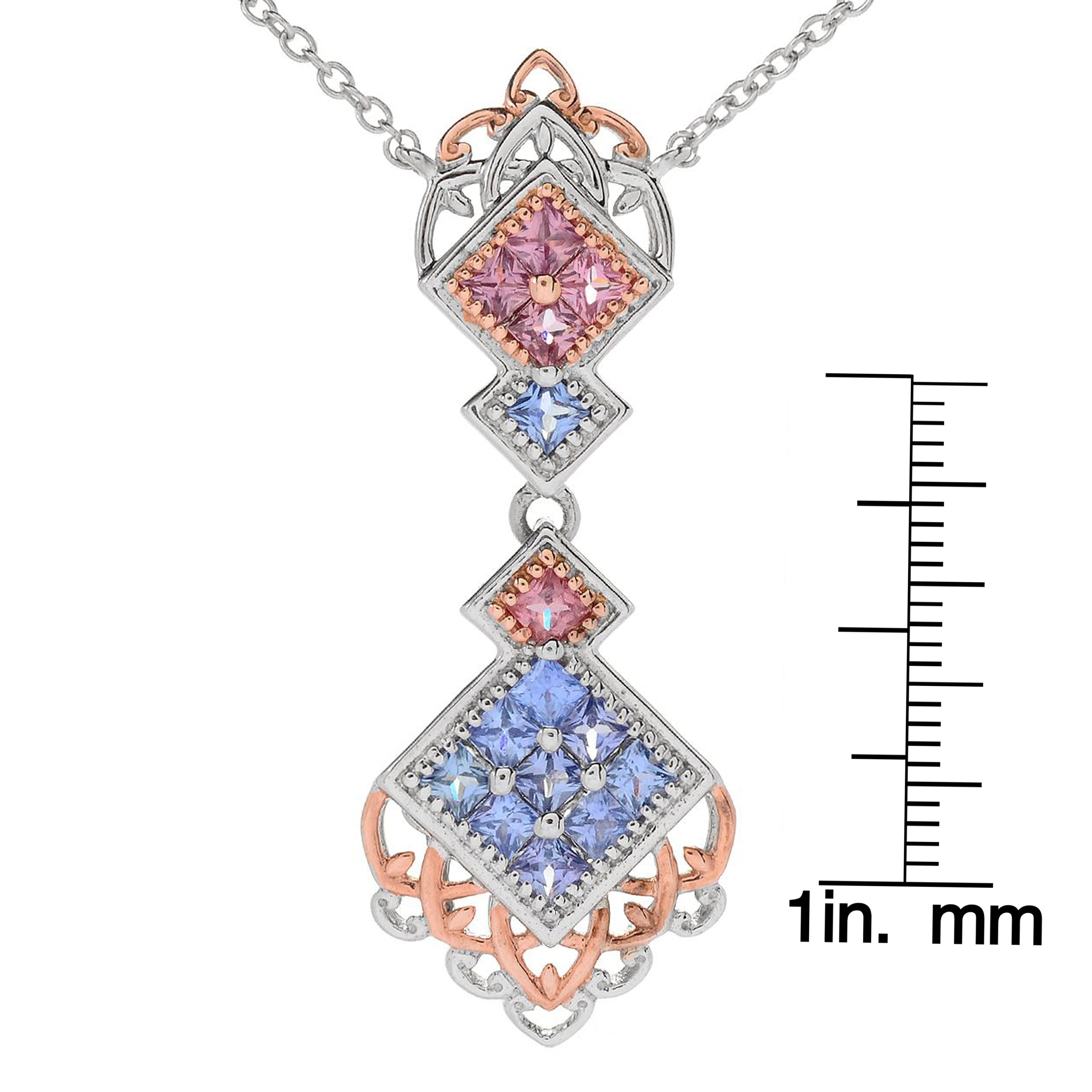 1.07 ctw Pink Sapphire and Diamond Pendant in 14k white gold (SSP