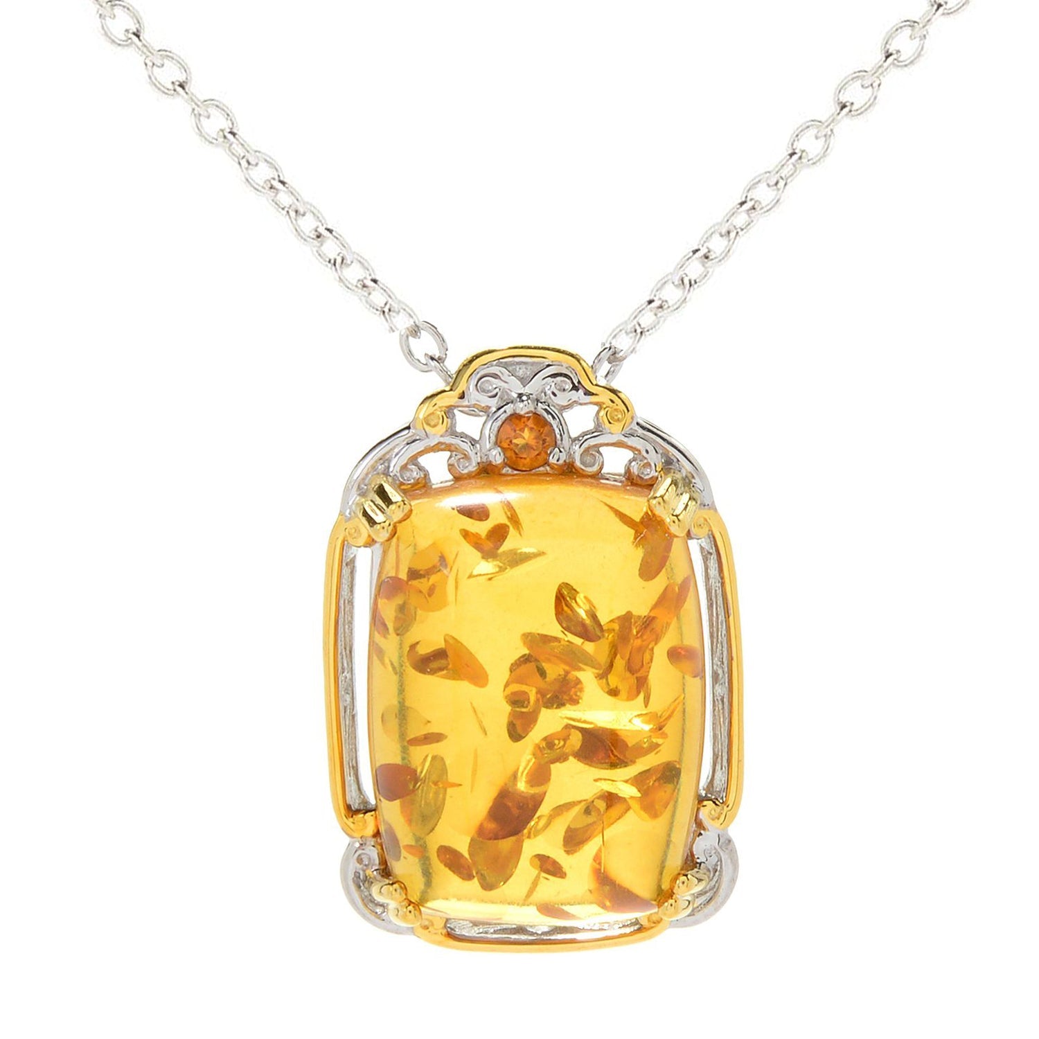 Gems en Vogue Yellow Amber & Citrine Pendant