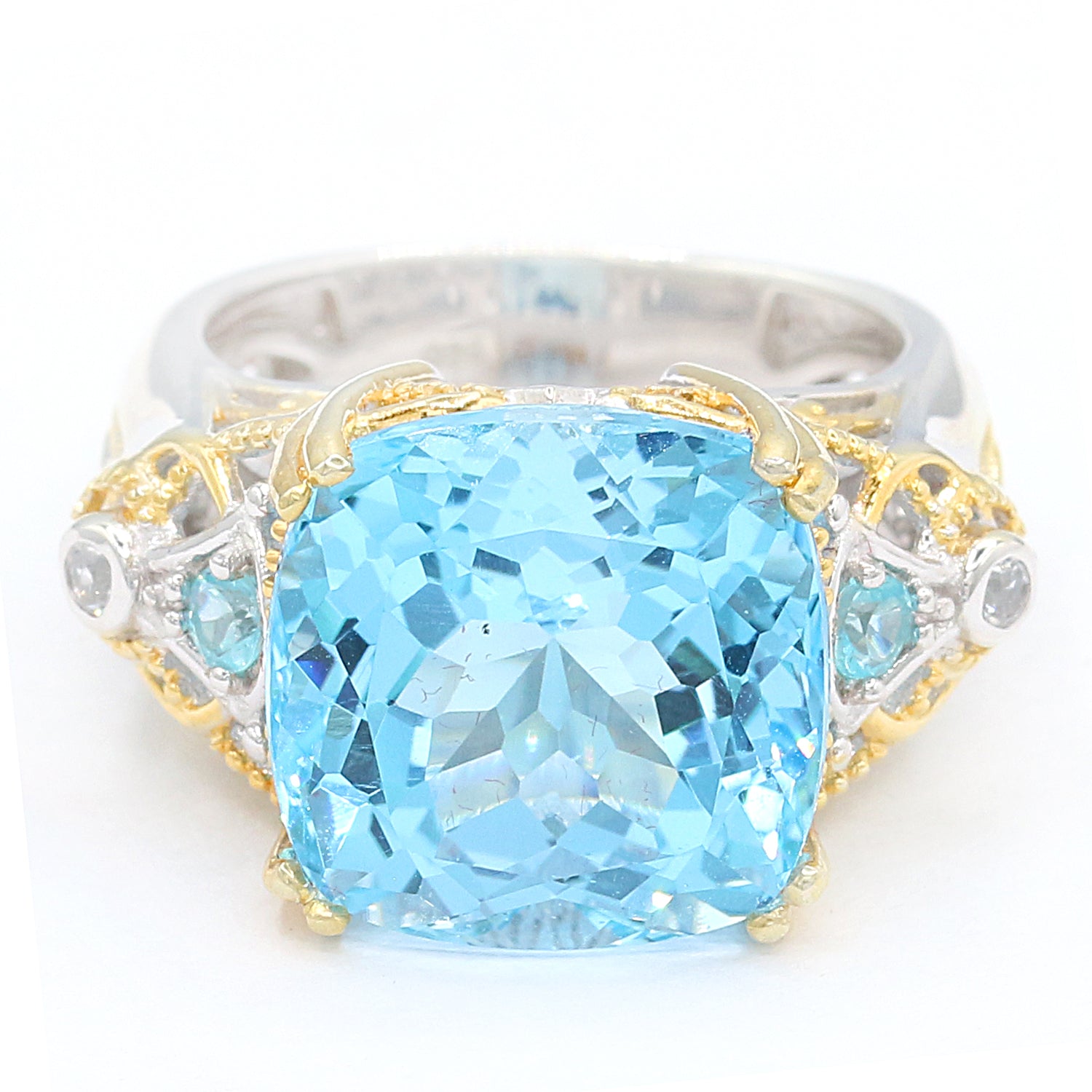 Gems en Vogue 10.65ctw Sky Blue Topaz, Apatite & White Topaz Ring
