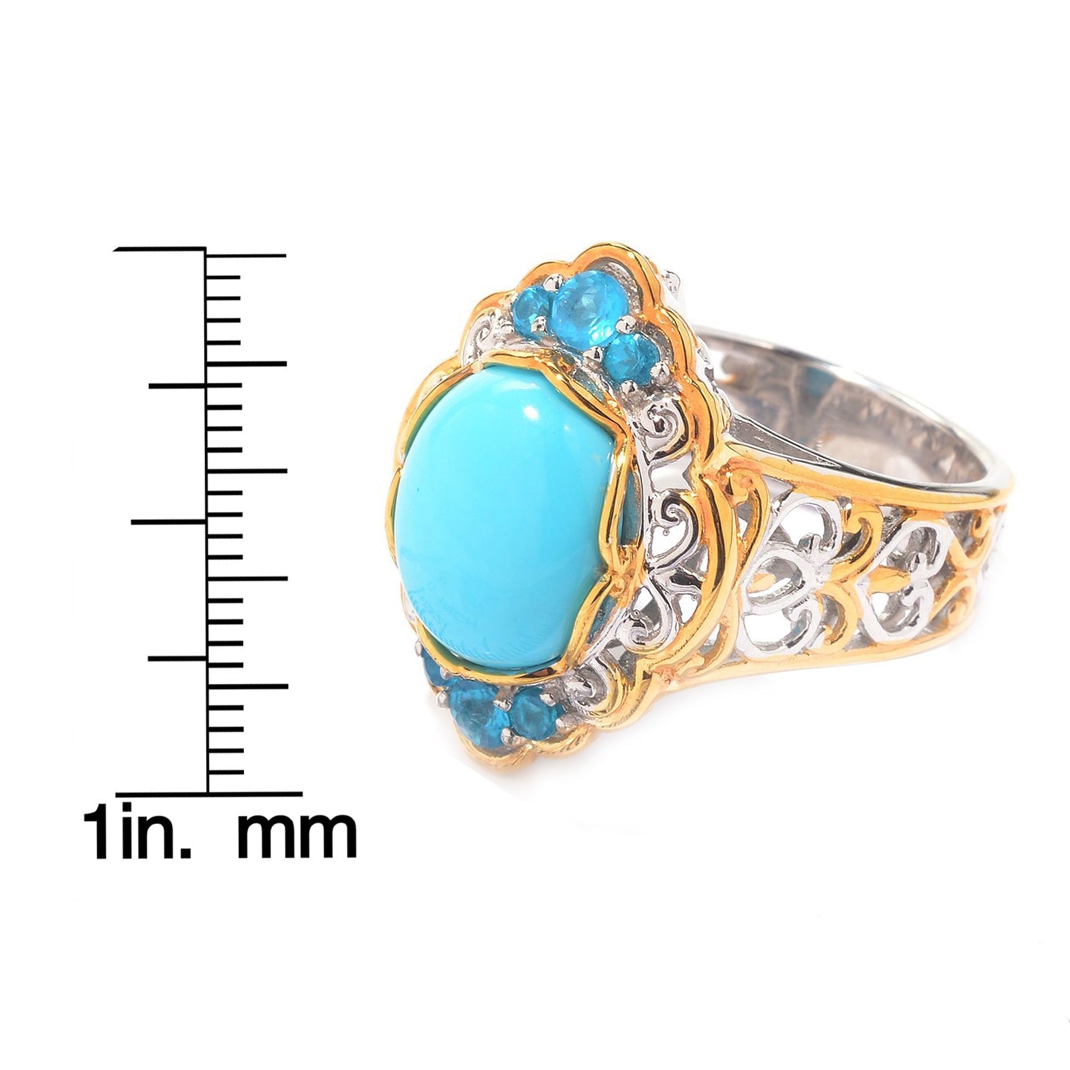 Gems en Vogue Sleeping Beauty Turquoise & Neon Apatite Ring
