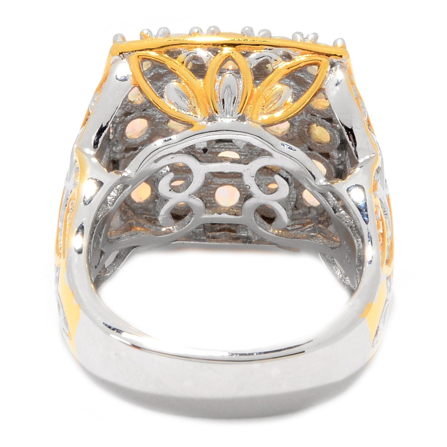 Gems en Vogue Ethiopian Opal 25-Stone Square Cluster Ring