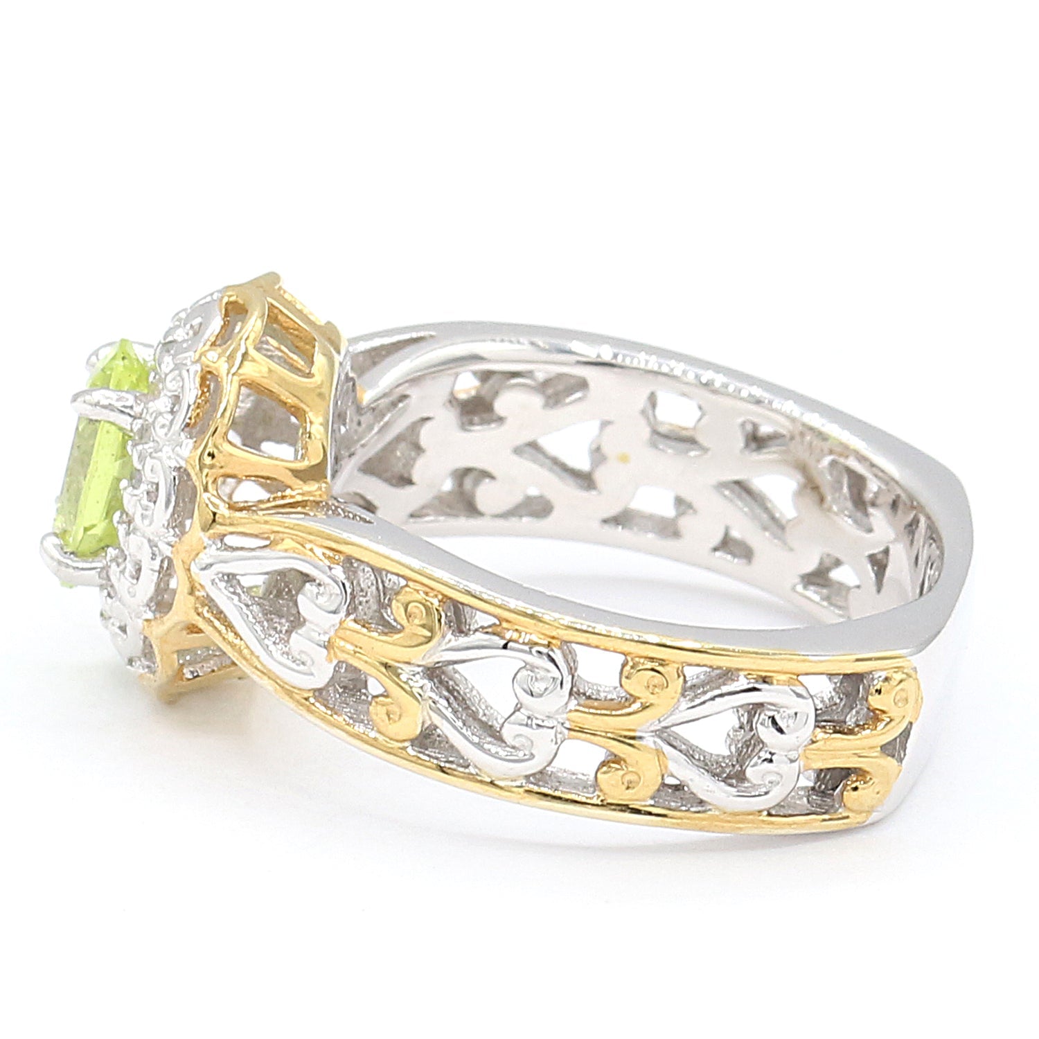 Gems en Vogue 1.40ctw Sphene & White Zircon Halo Ring