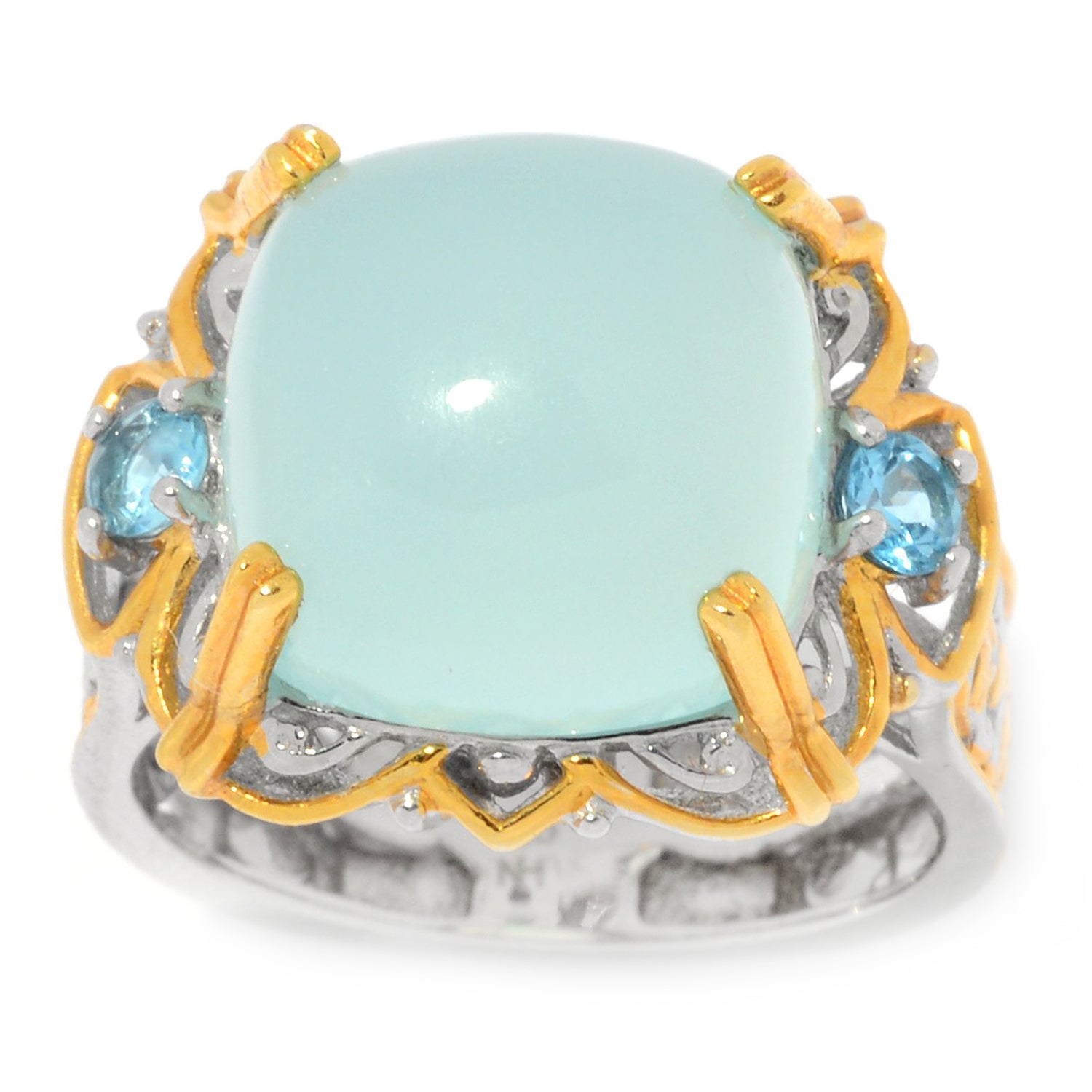 Gems en Vogue Choice of Cushion Chalcedony & Gemstone Ring