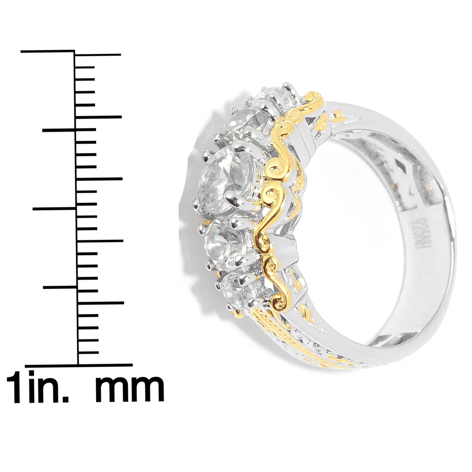 Gems en Vogue 1.98ctw White Zircon 5-Stone Graduated Ring