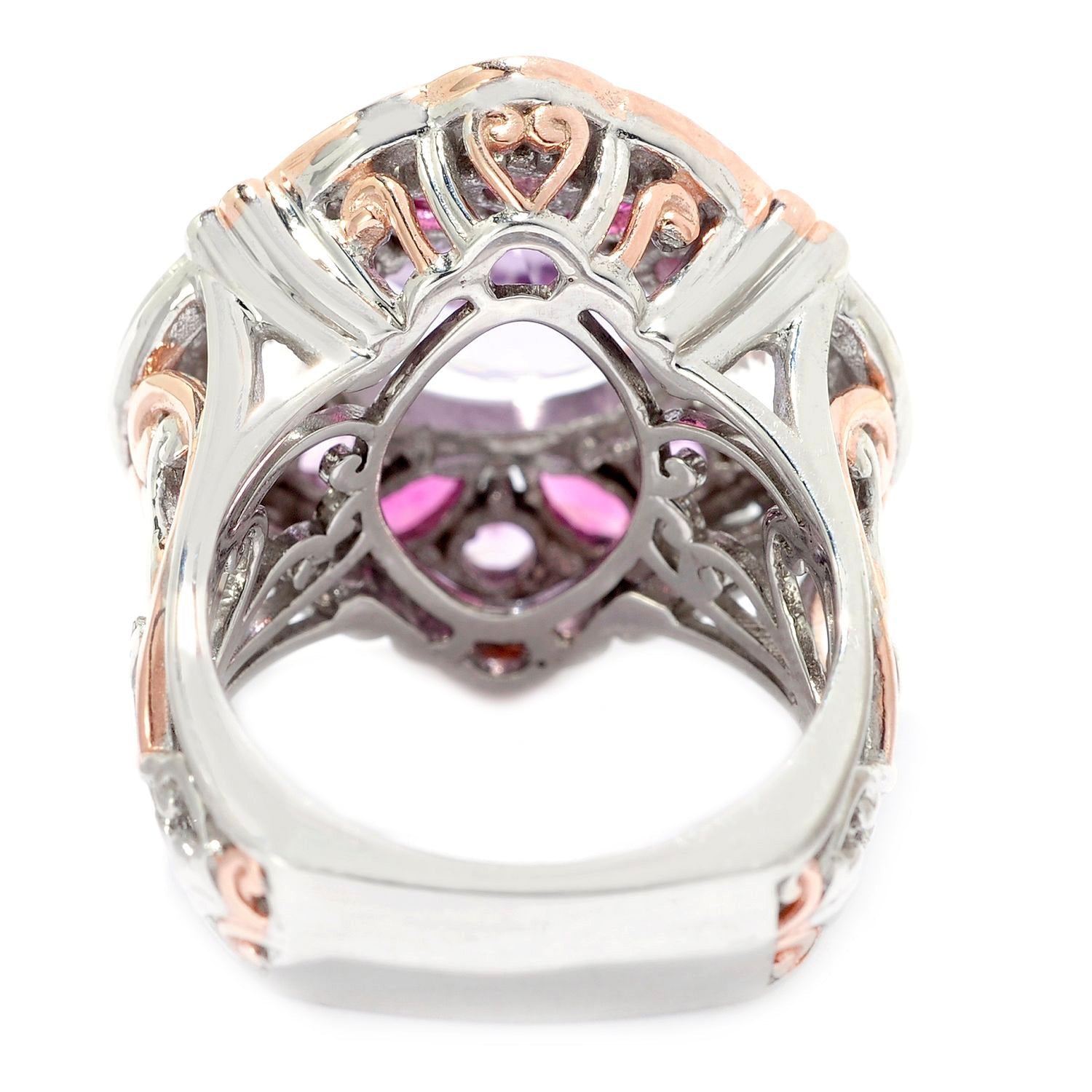 Gems en Vogue 3.00ctw Amethyst & Multi Pink Gemstone Ring