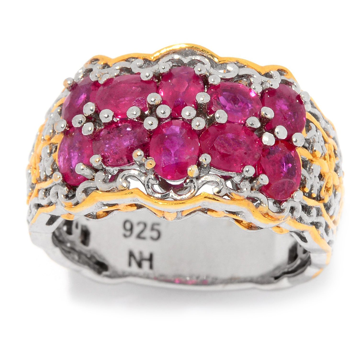 Gems en Vogue 2.40ctw Oval Ruby 10-Stone Band Ring