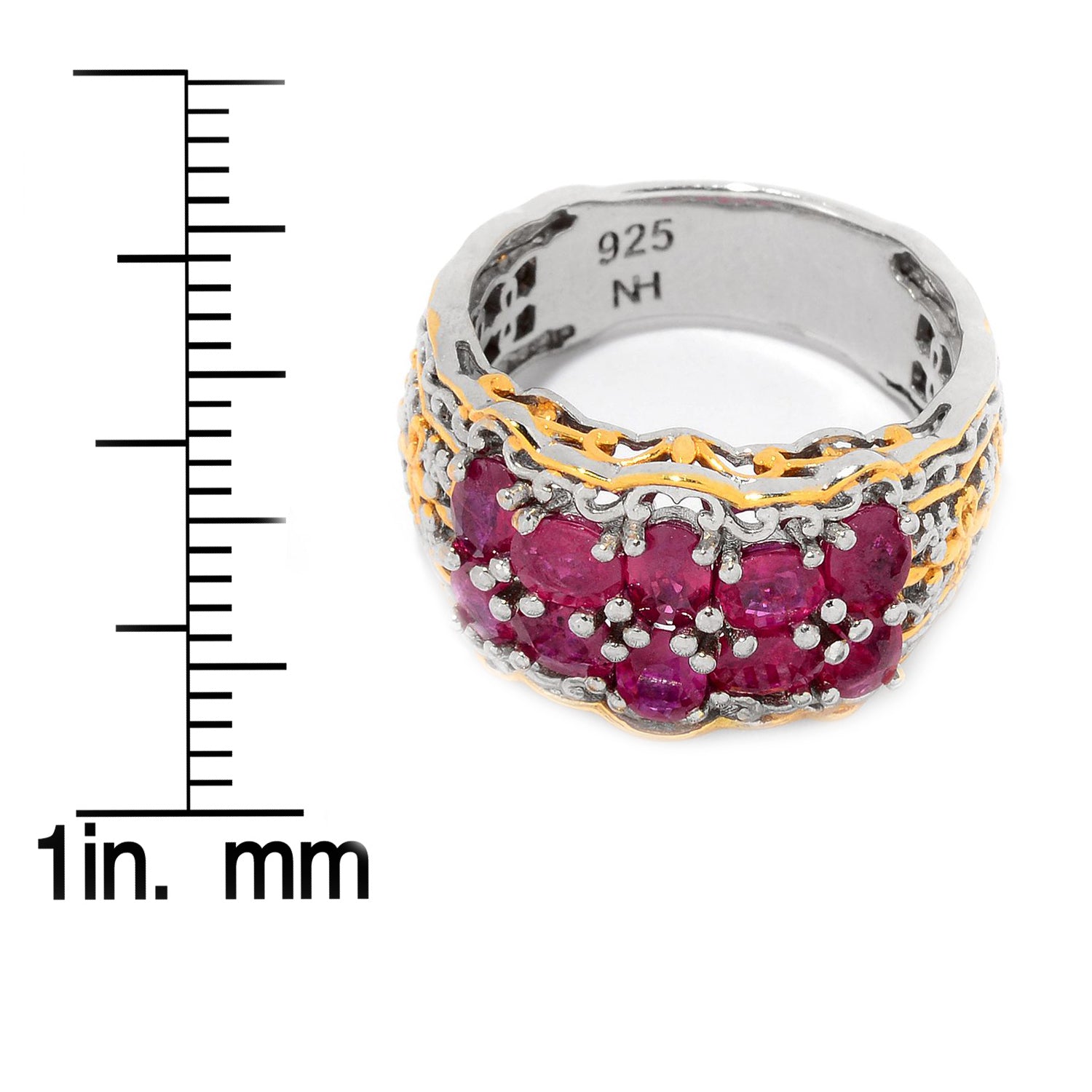 Gems en Vogue 2.40ctw Oval Ruby 10-Stone Band Ring