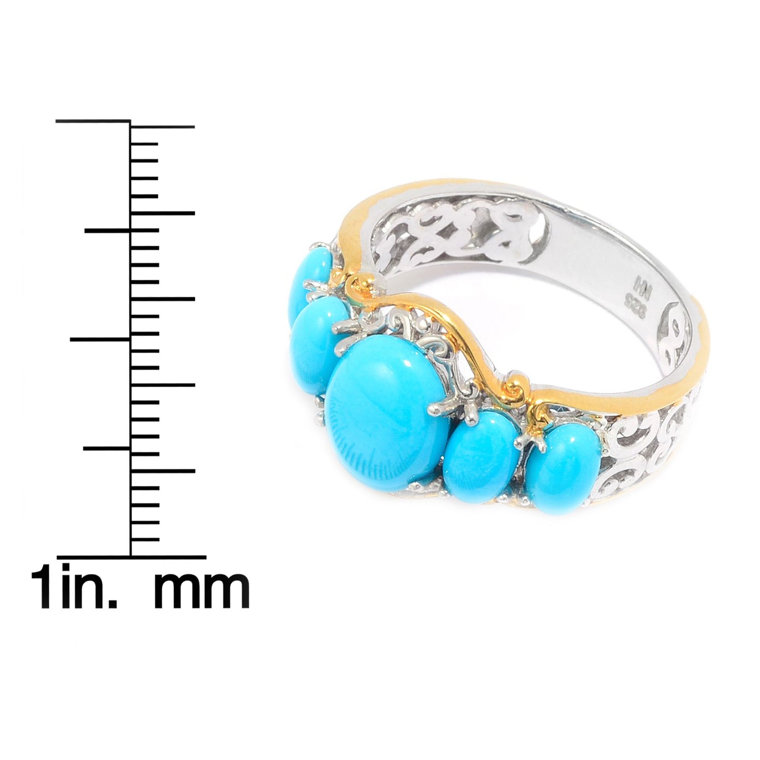 Gems en Vogue Sleeping Beauty Turquoise 5-Stone Band Ring