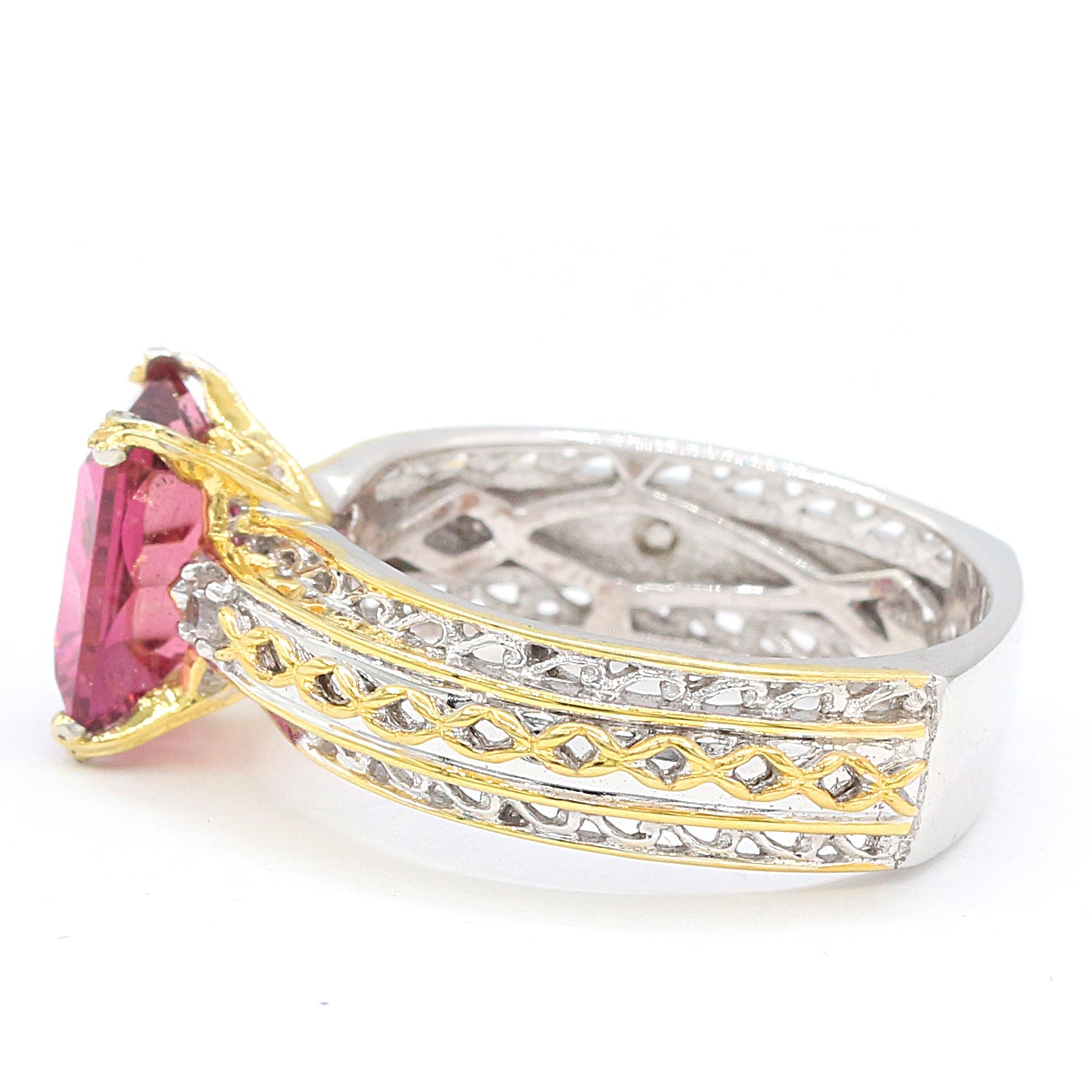 BACK IN STOCK Gems en Vogue 2.62ctw Pink Tourmaline & White Zircon Ring