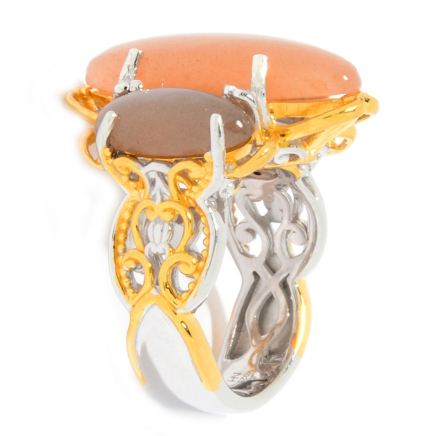 Gems en Vogue Moonstone 3-Stone Masterpiece Ring