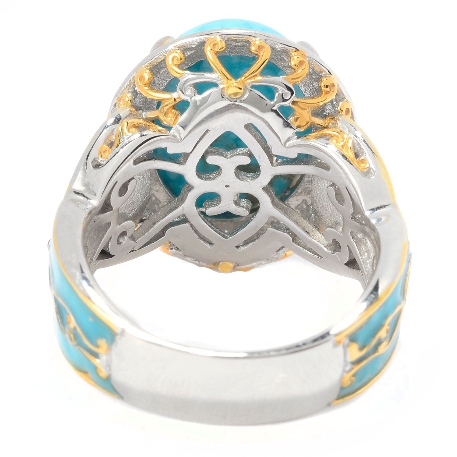 Gems en Vogue Kingman Turquoise & Enamel Ring