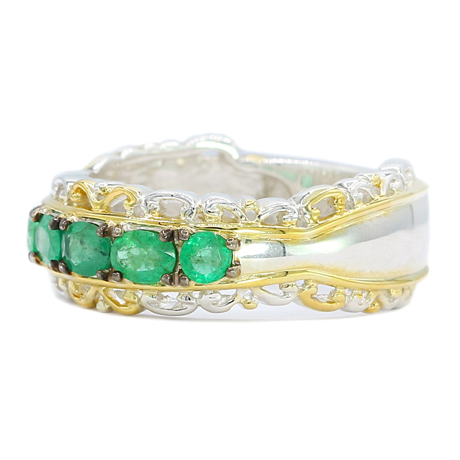 Gems en Vogue 0.75ctw Belmont Emerald Mini Band Ring