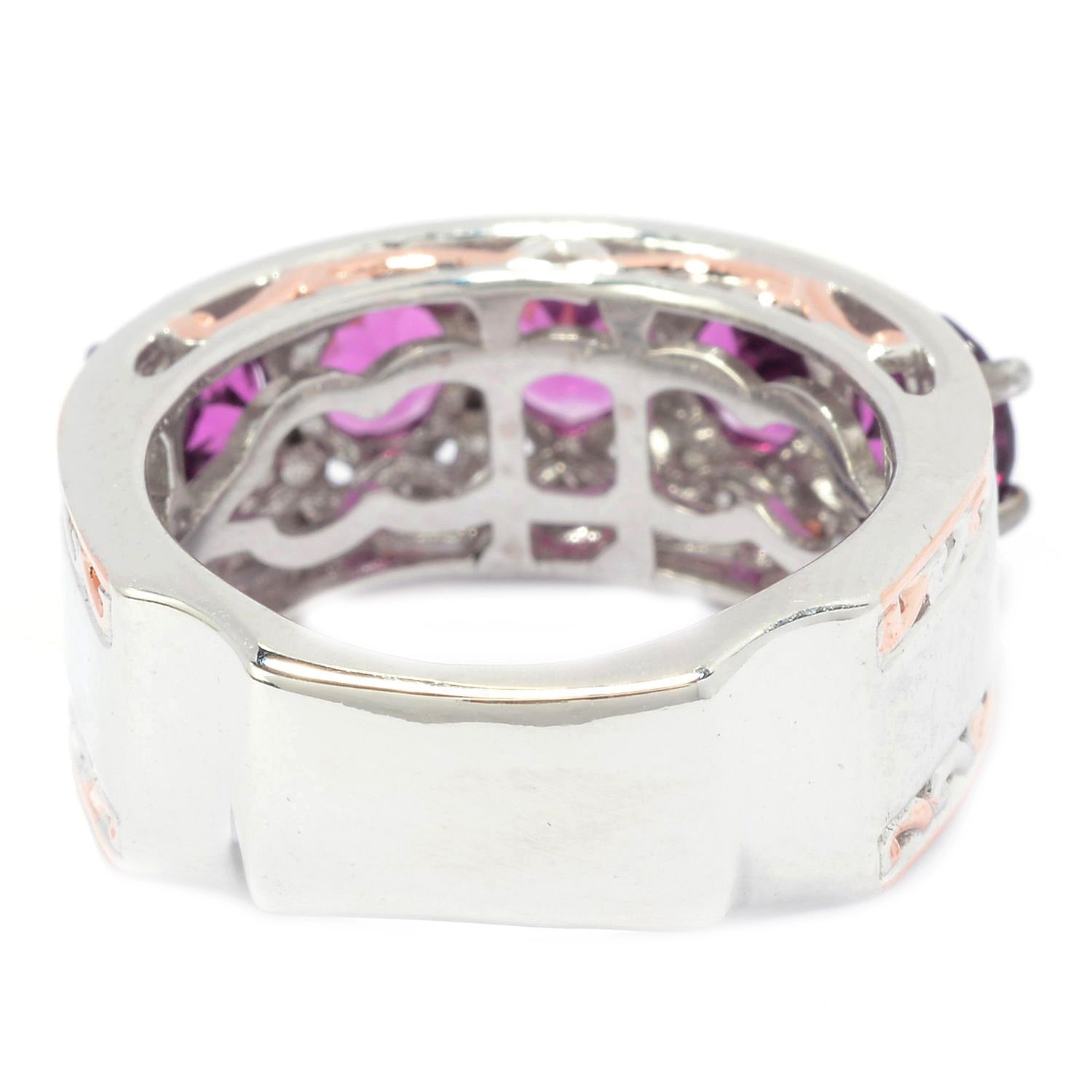 Gems en Vogue 3.08ctw Color Change Purple Garnet 5-Stone Band Ring