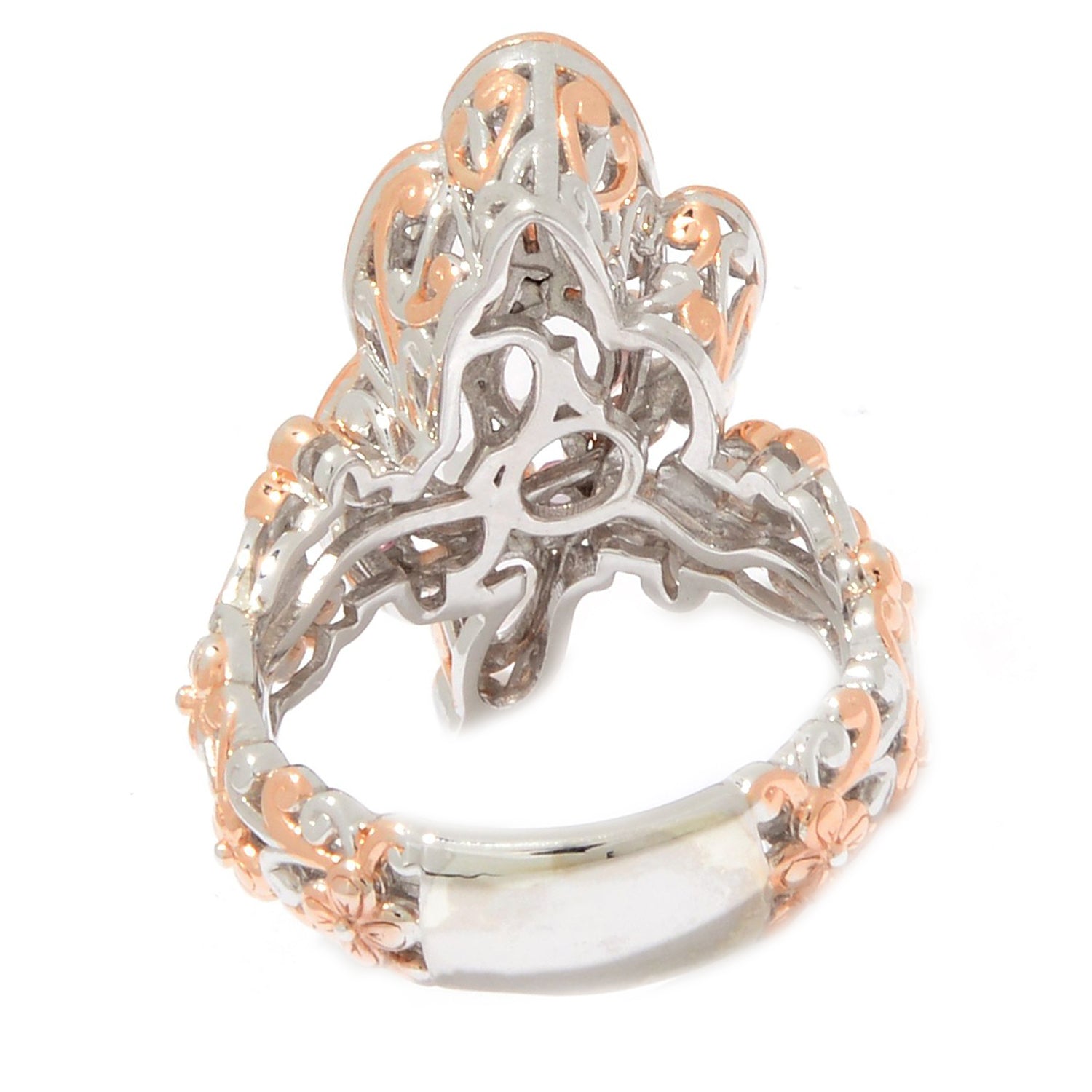 Gems en Vogue 1.19ctw Morganite & Pink Sapphire Butterfly Ring