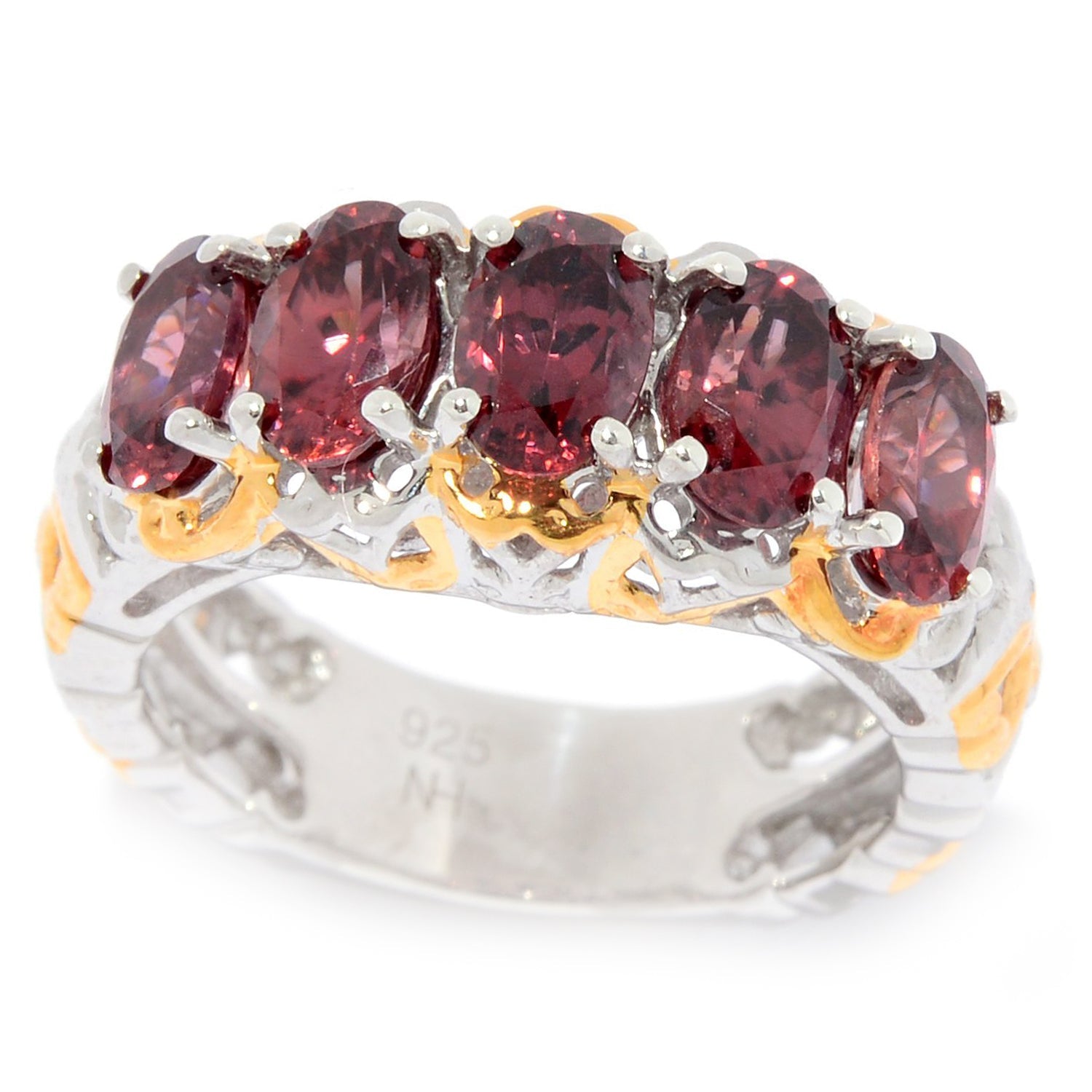 Gems en Vogue 3.75ctw Rose Zircon 5-Stone Band Ring