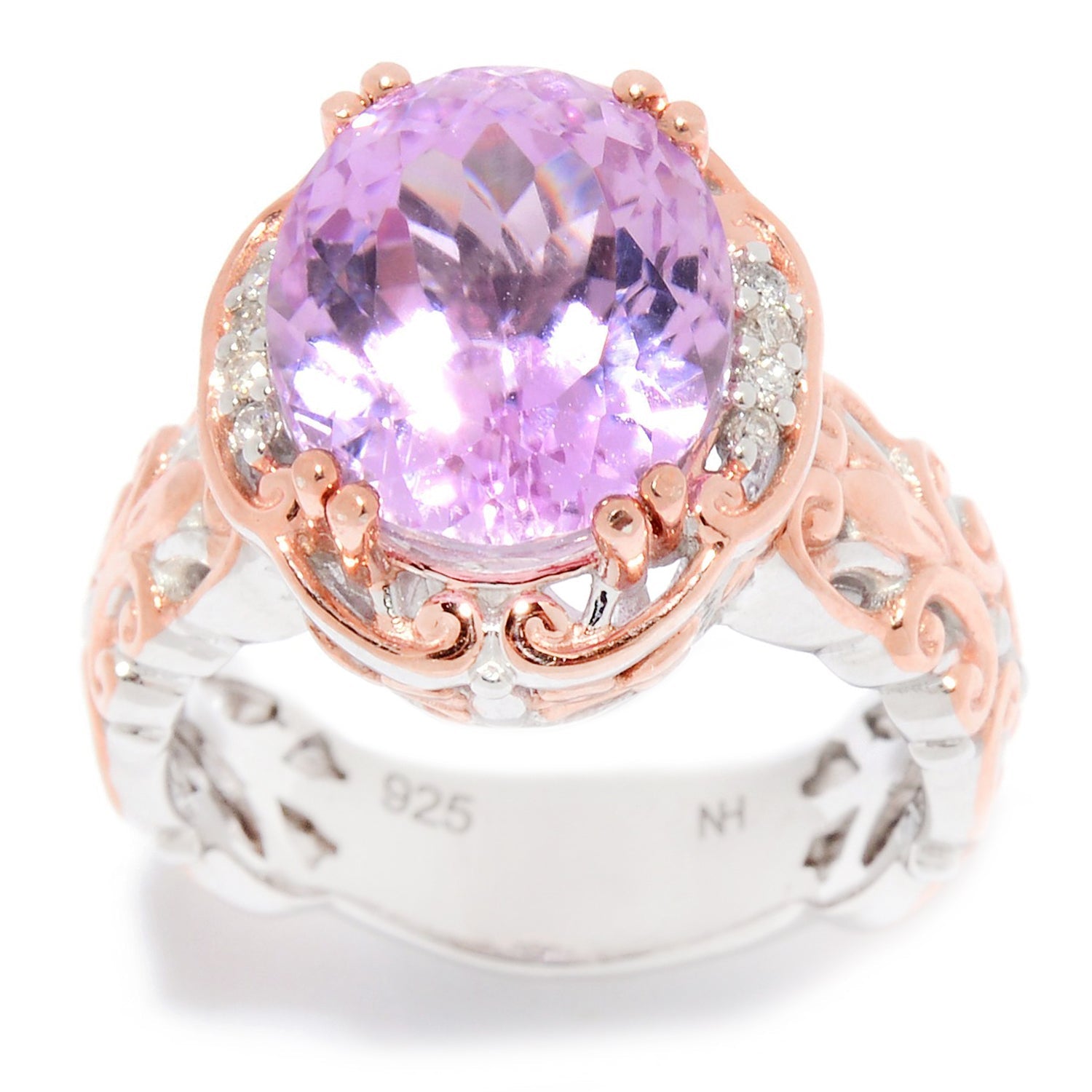 Gems en Vogue 6.04ctw Kunzite and Diamond Ring
