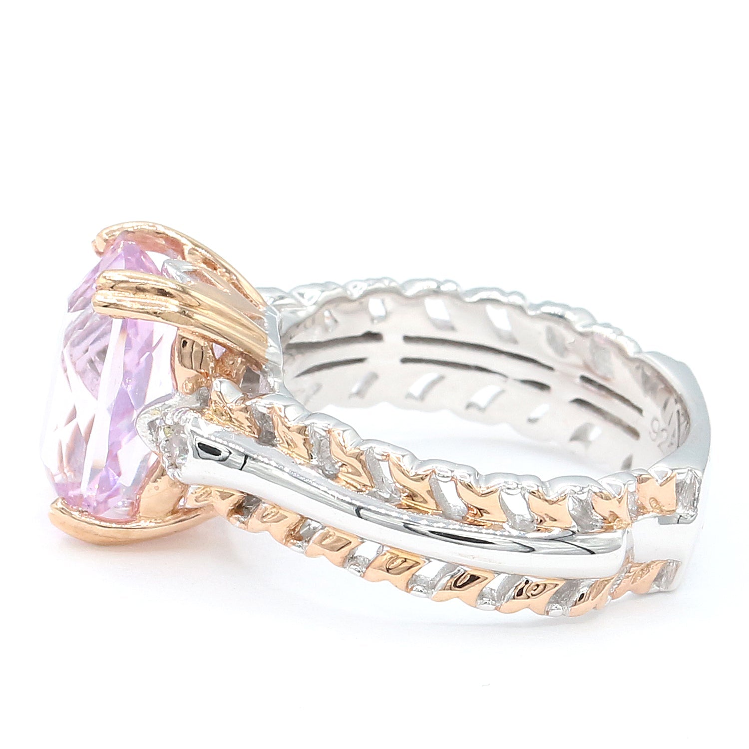 Gems en Vogue 5.49ctw Kunzite & White Zircon Ring