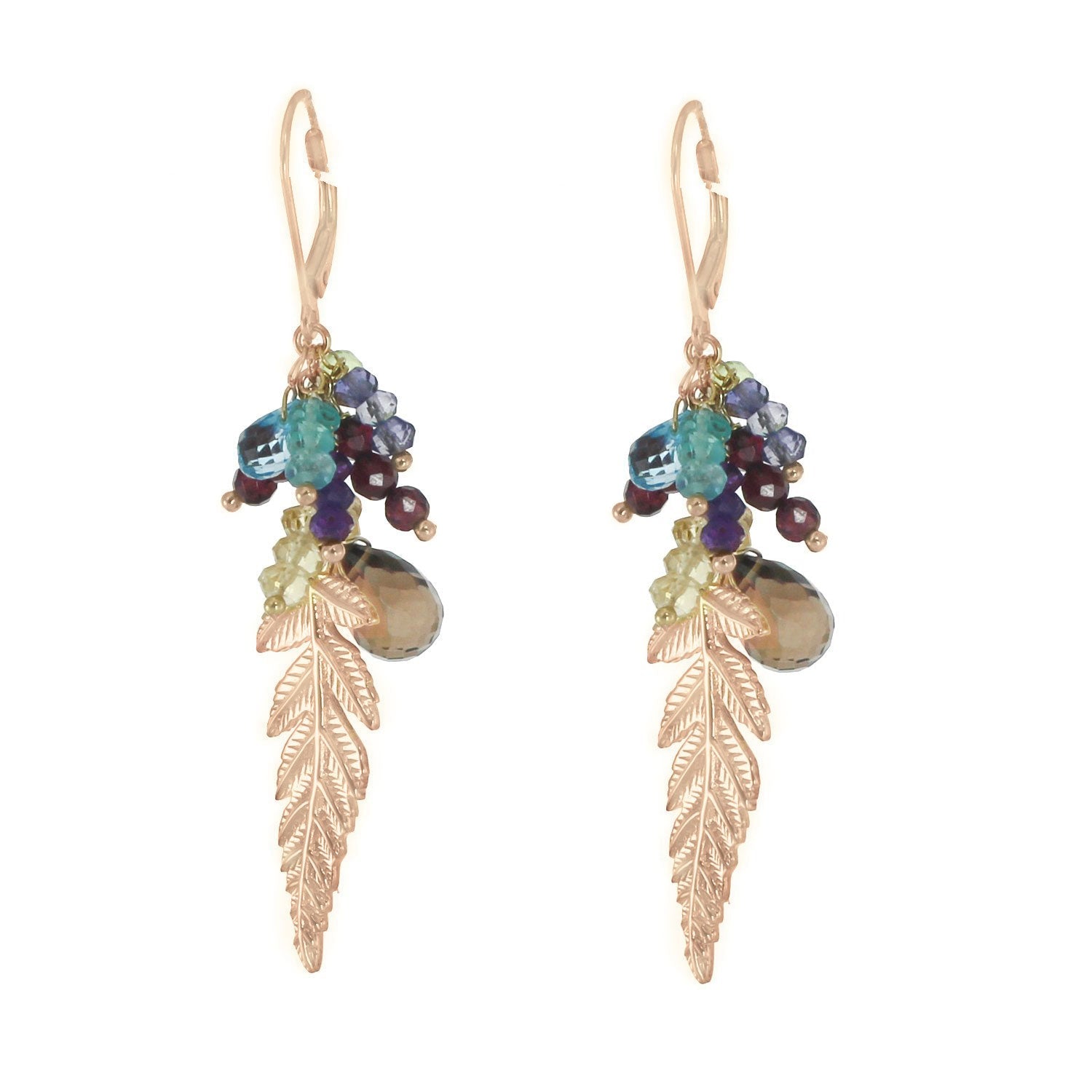 Multi gemstone deals drop earrings