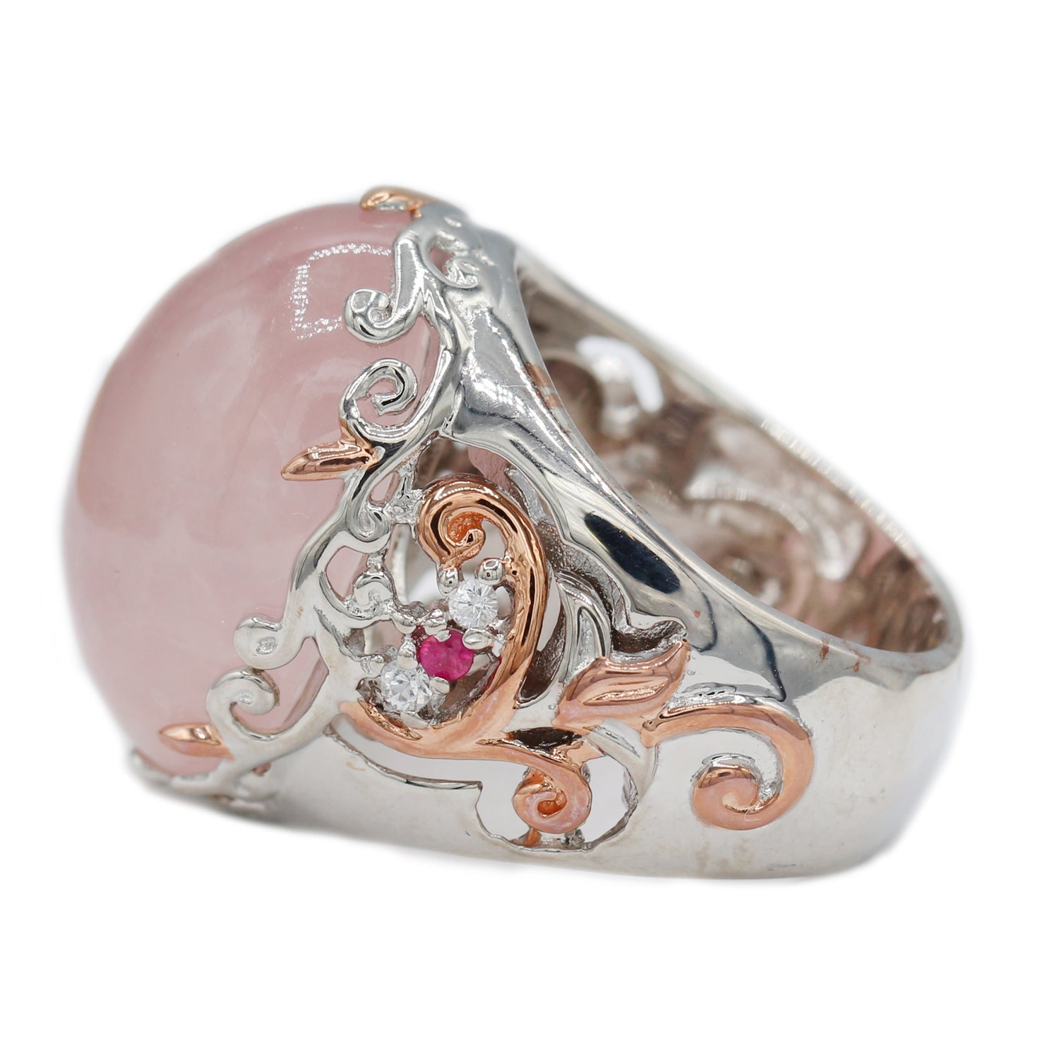 Gems en Vogue 23.51ctw Pink Opal Pink Sapphire & Ruby Ring