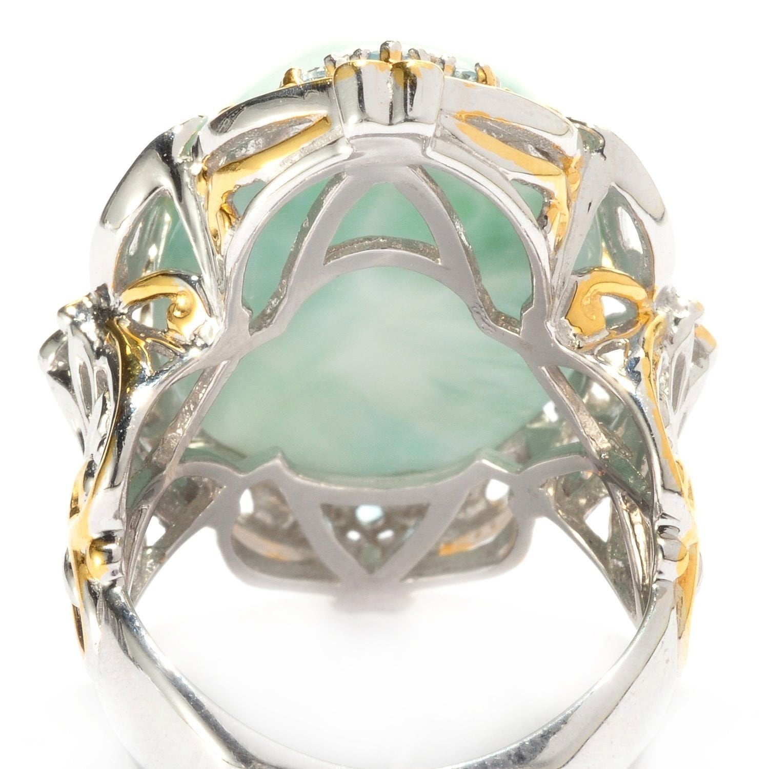 Gems en Vogue Oval Larimar & Swiss Blue Topaz Ring